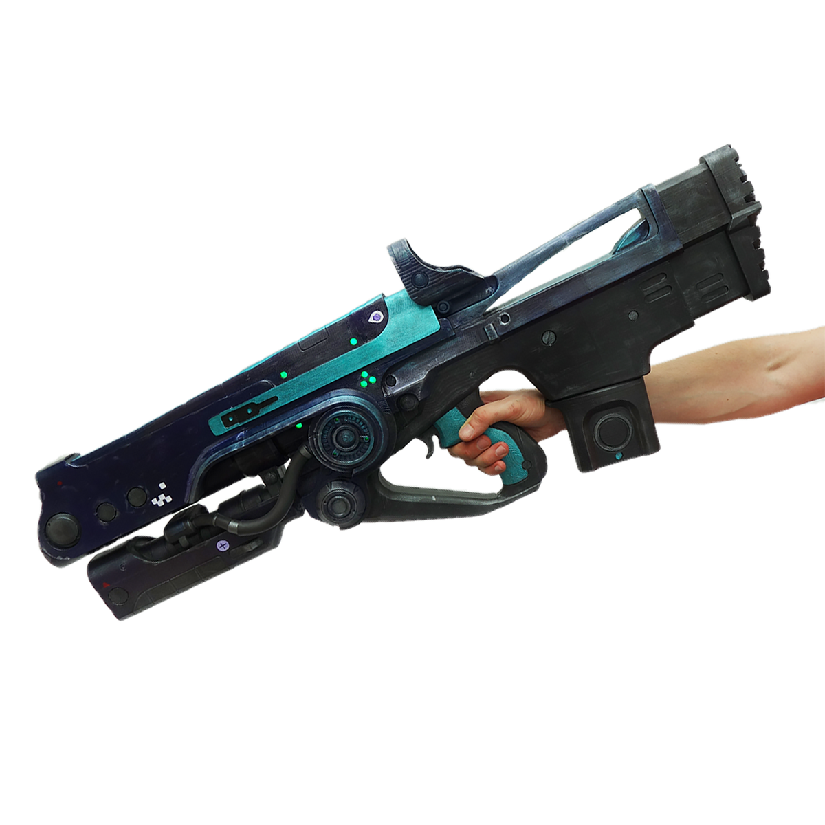 Hard Light auto rifle with LED’s