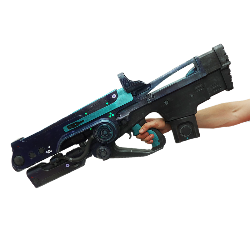 Hard Light auto rifle with LED’s