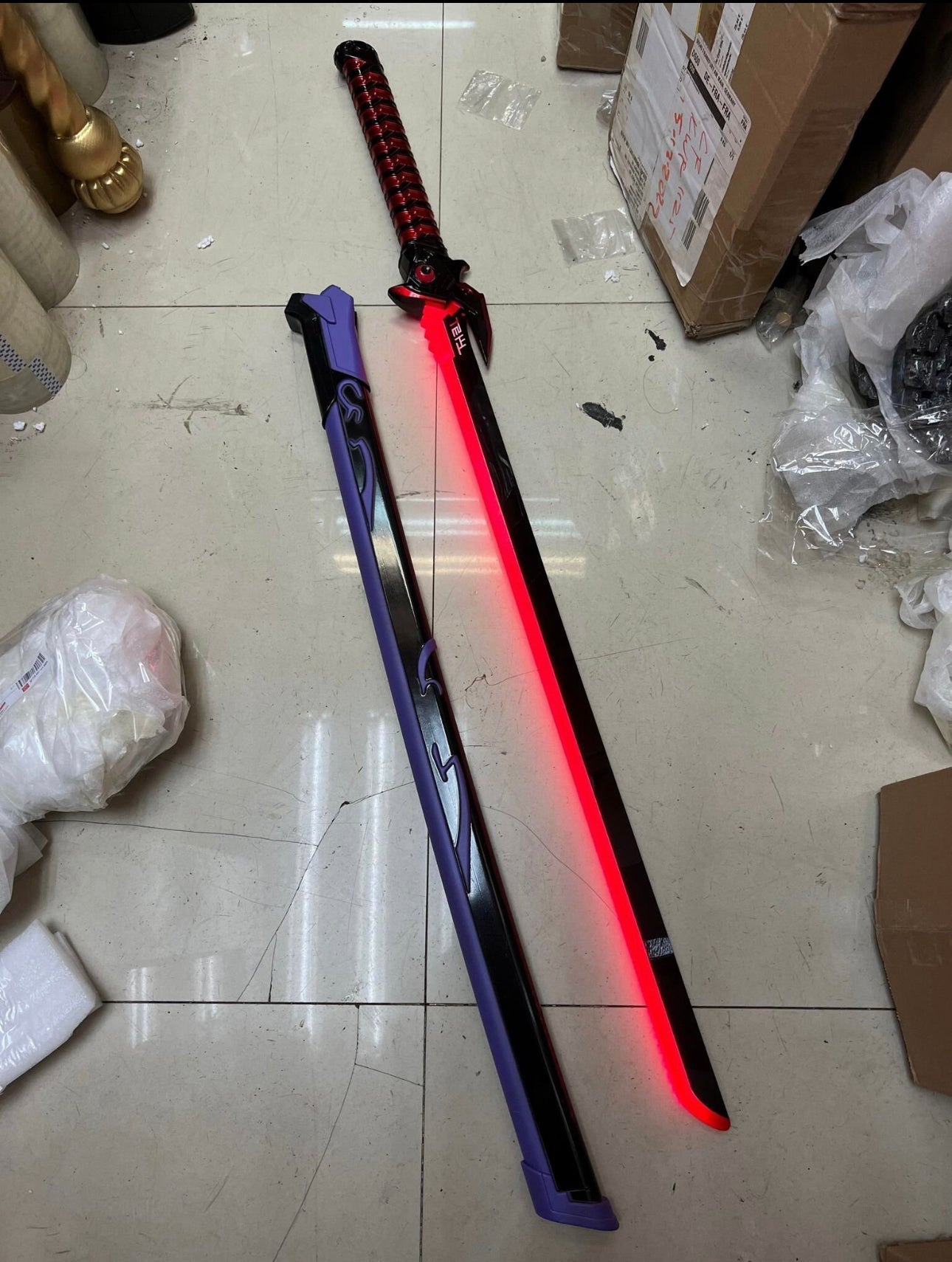 Overwatch Genji Katana Red Version Sword OW LED